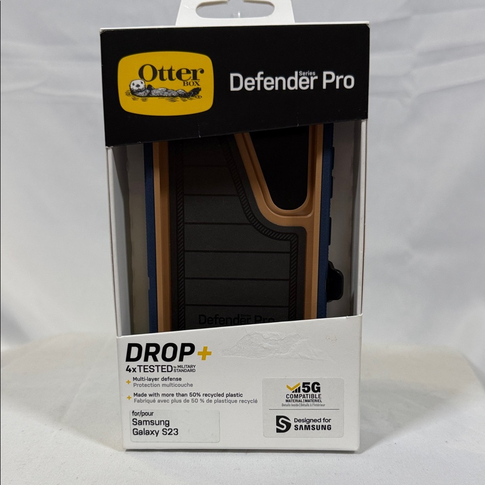 OtterBox Defender Pro Case for Samsung Galaxy S23 - Blue and Tan